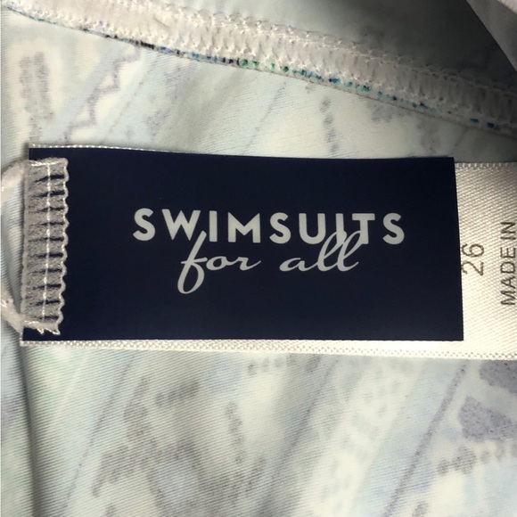 NEW - SWIMSUITS FOR ALL - Blue, Green & White Aztec Print Tankini Top - Size 26 - Picture 8 of 8